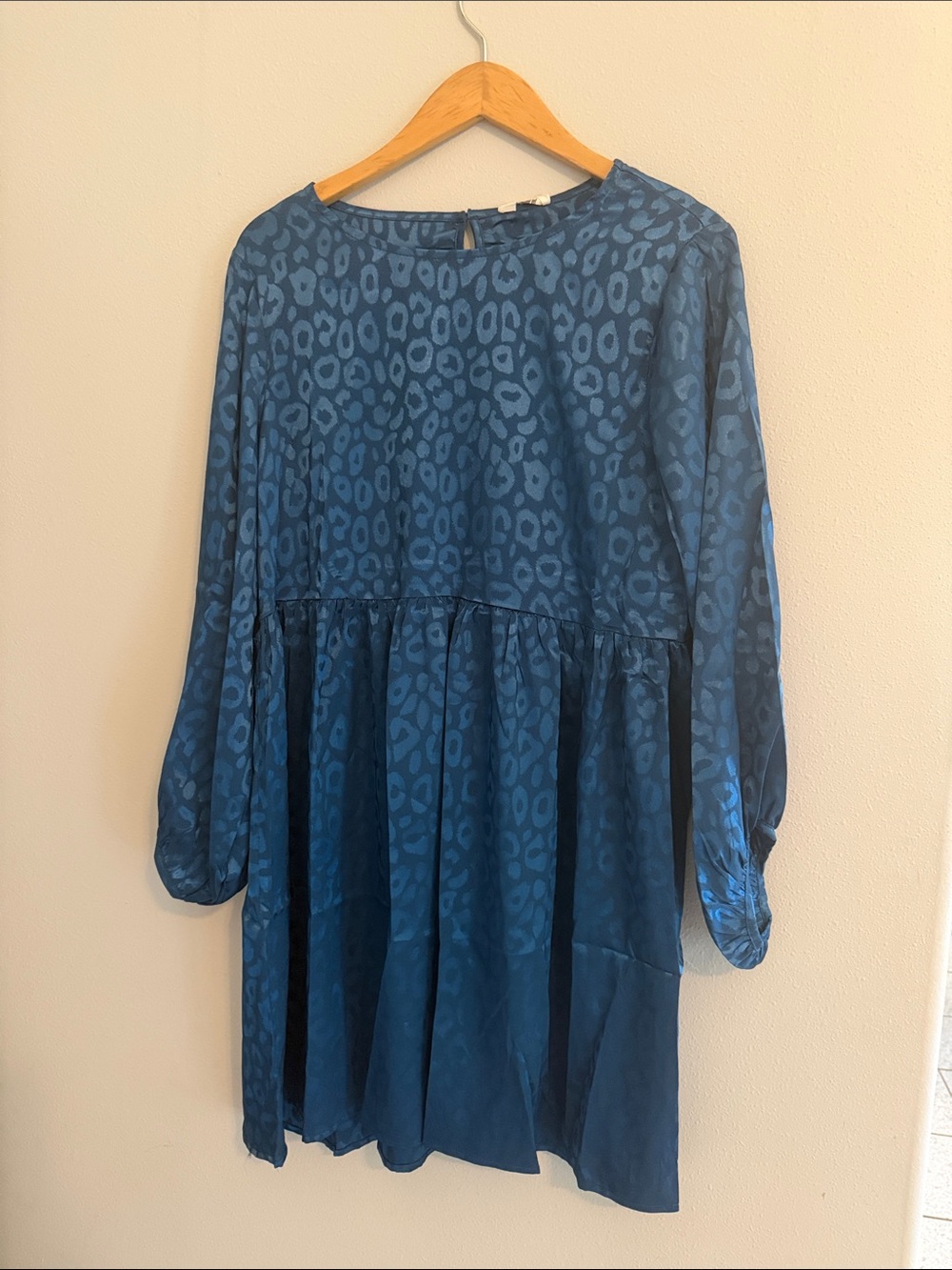 Umgee Blue Animal Print Mini Dress Silky style